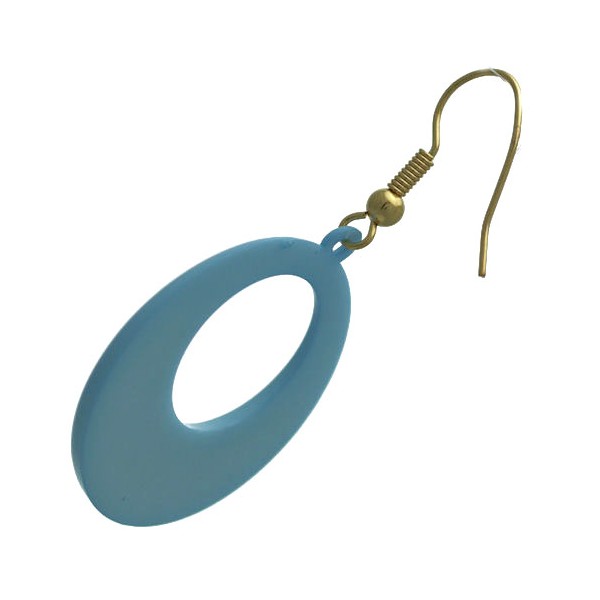 Dionyza Gold tone Baby Blue Hook Earrings