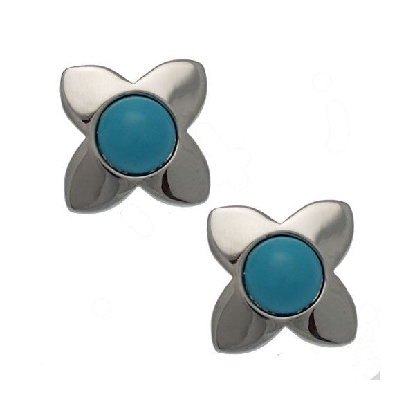 Dita Silver tone Turquoise Clip On Earrings