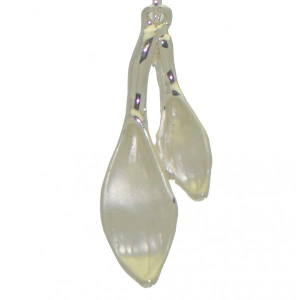 DORA satin silver tone leaf clip on earrings