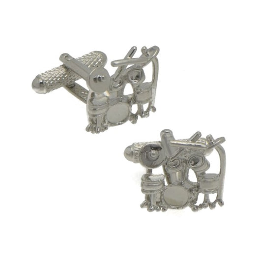 DRUM KIT Rhodium Plated Drum set Cufflinks