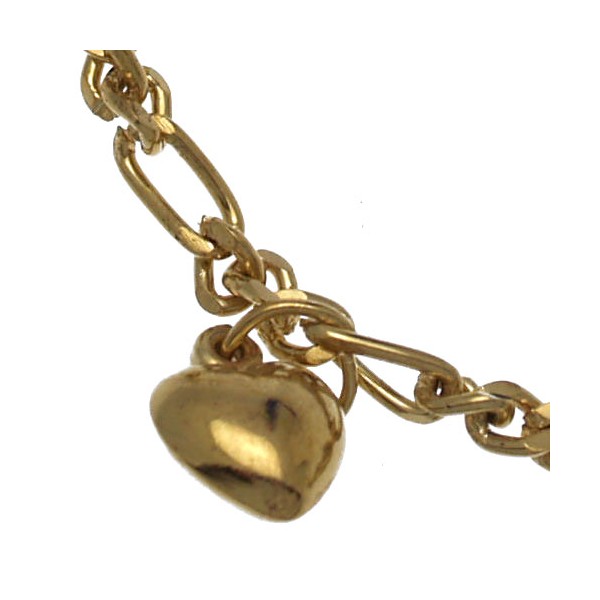 ECCHUMATI Gold Plated Heart and Disk Ankle Chain