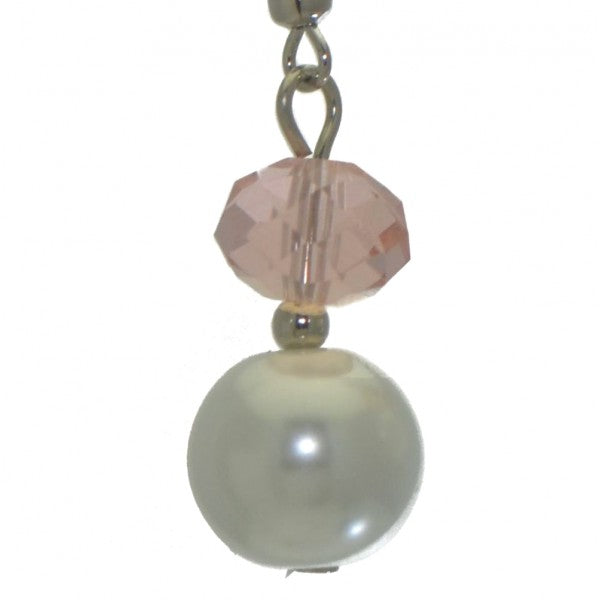 EDANA silver tone pink crystal hook earrings