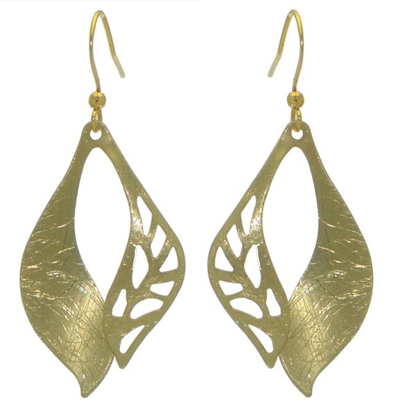 EININ gold plated marquise hook earrings