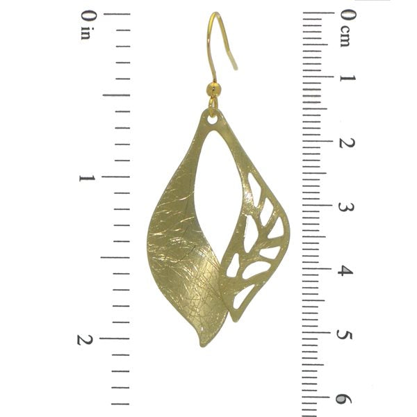 EININ gold plated marquise hook earrings
