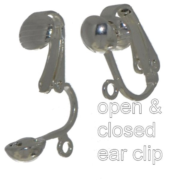 ELFRIEDE silver tone crystal clip on earrings