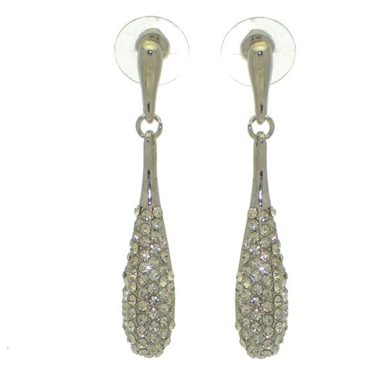 ELFRIEDE silver tone crystal post earrings