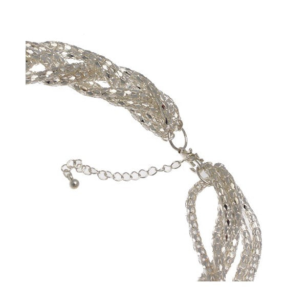 Elke Silver tone Plaited Necklace