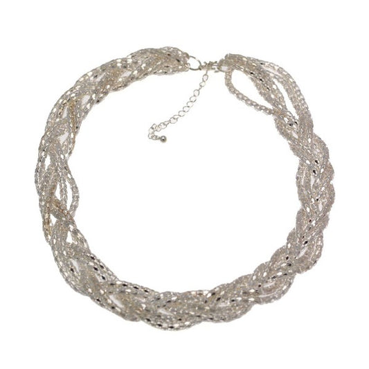 Elke Silver tone Plaited Necklace