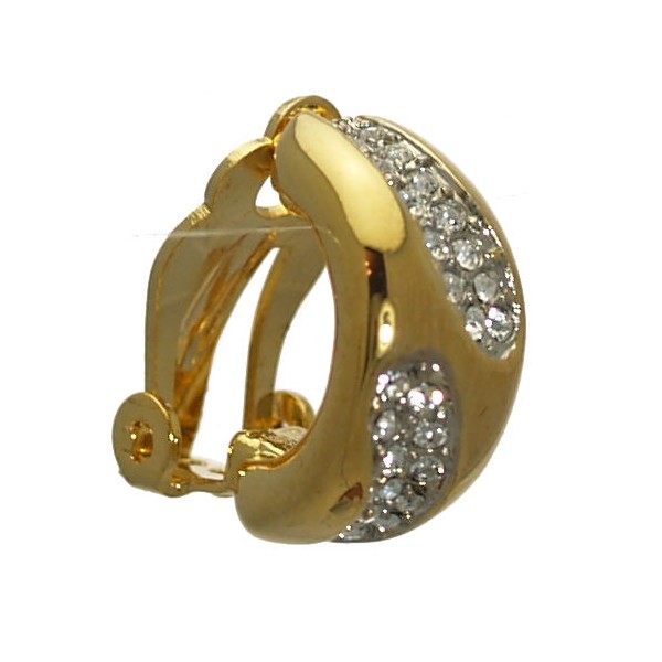 Eppie Gold plated Crystal Clip On Earrings