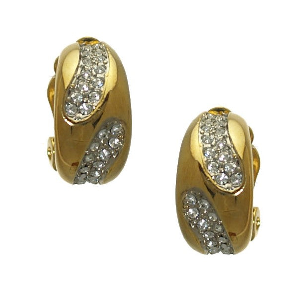 Eppie Gold plated Crystal Clip On Earrings