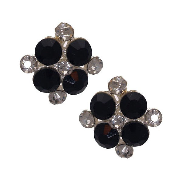 ETAIN Silver tone Sapphire Crystal Clip On Earrings