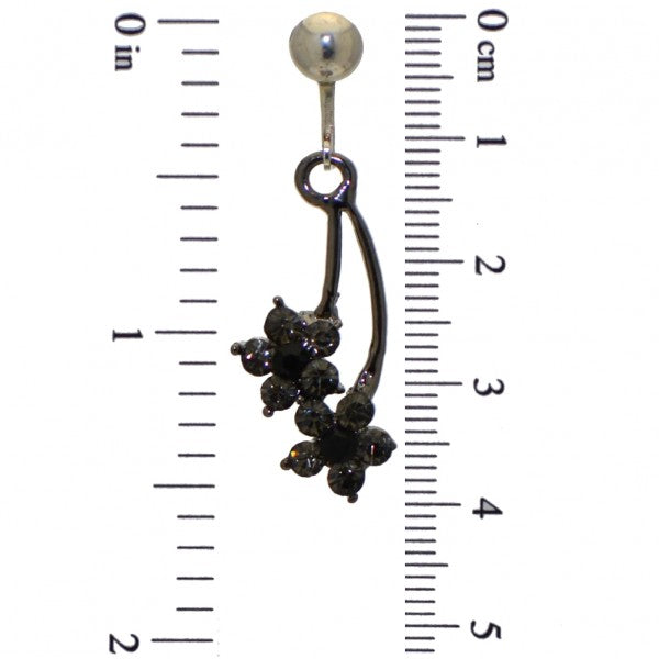 EVELINA black crystal drop clip on earrings