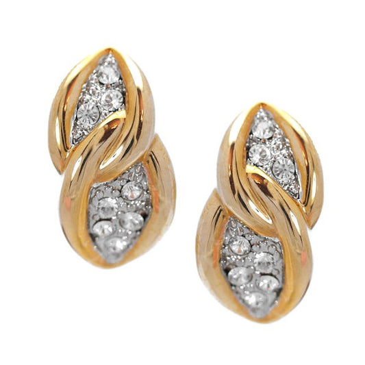 Flora Gold Plated Crystal Post Earrings