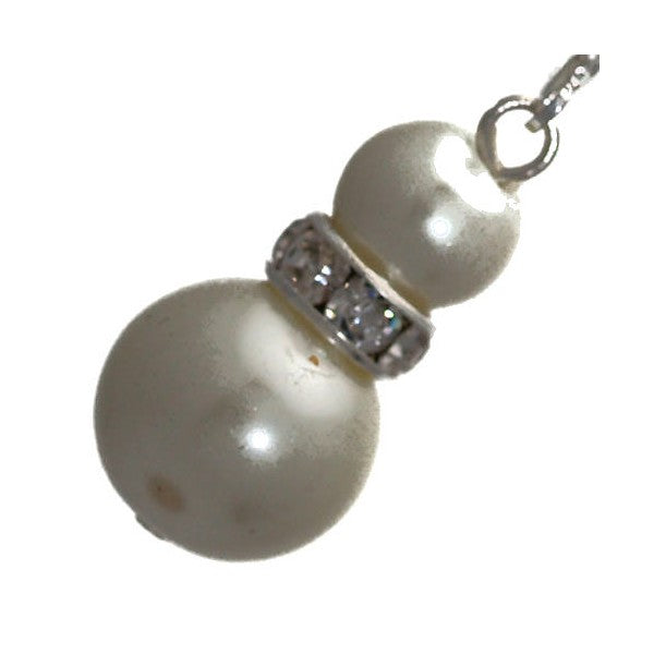 Florentin Silver plated Crystal White faux Pearl Clip On Earrings