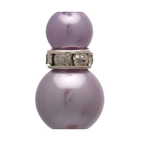 FLORENTIN Silver tone Pale Lilac faux Pearl Clip On Earrings