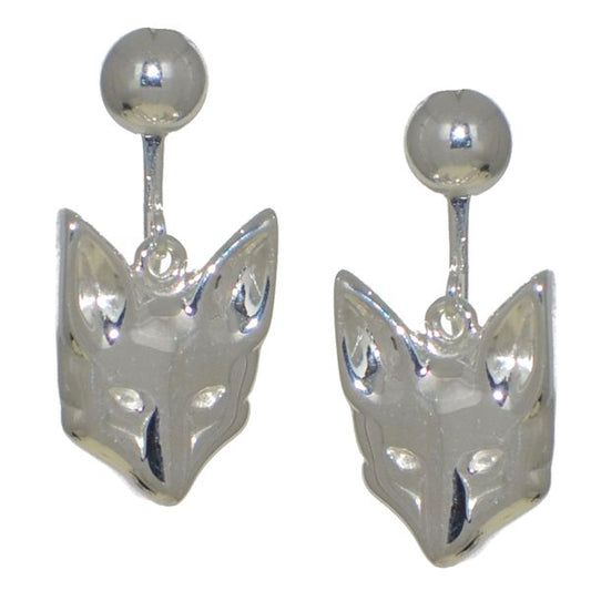 FOXY silver plated fox head clip on earrings by VIZ