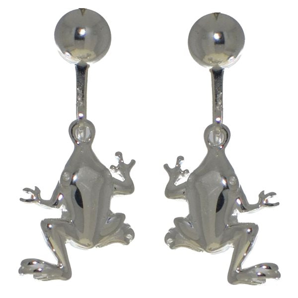 FROGGER silver plated frog clip on earrings by VIZ