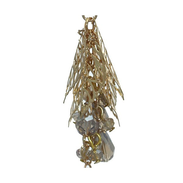 GALATEE Gold plated Leaves  Crystal Clip On Earrings