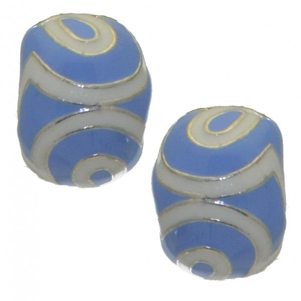 GIACINTA silver tone blue white clip on earrings