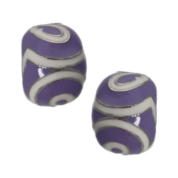 Giacinta Silver tone Lilac White Clip On Earrings