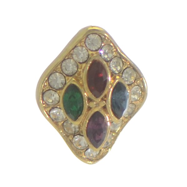 GIANARA Gold Plated Multi Coloured Crystal Clip On Earrings