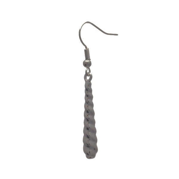 GINATA Silver Plated Spiral Baton Hook Earrings by VIZ