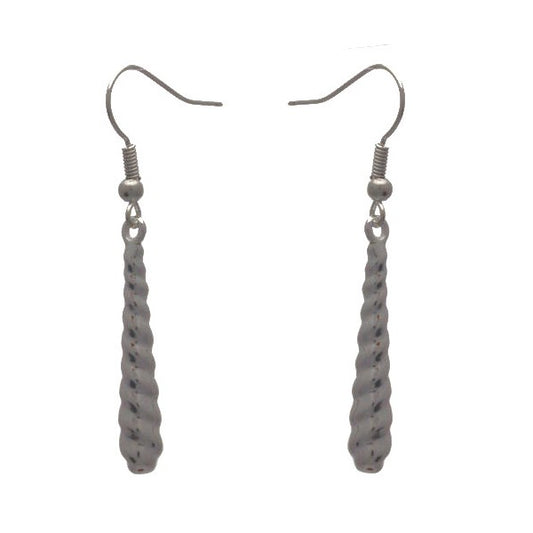 GINATA Silver Plated Spiral Baton Hook Earrings by VIZ