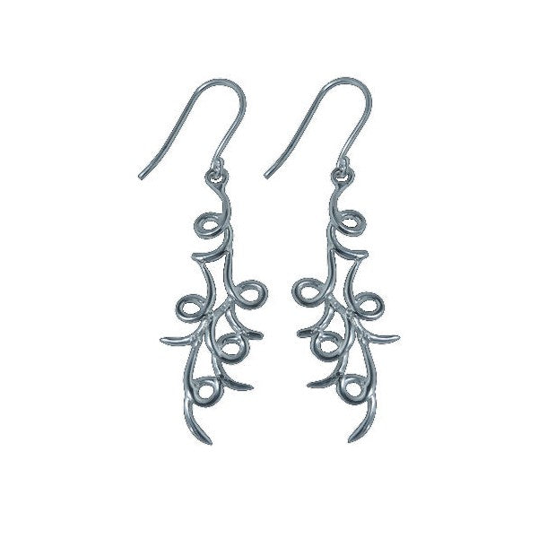 GIORDANA Silver Plated Twisted Shapes Hook Earrings by VIZ