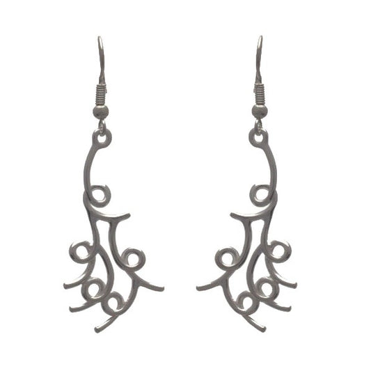 GIORDANA Silver Plated Twisted Shapes Hook Earrings by VIZ