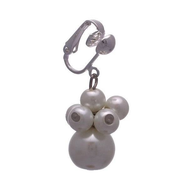 GIUDITTA Silver plated White faux Pearl Clip On Earrings