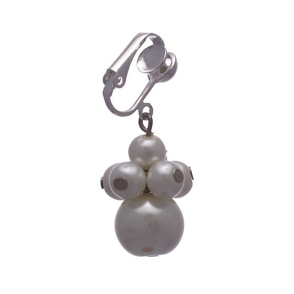 GIUDITTA Silver plated White faux Pearl Clip On Earrings