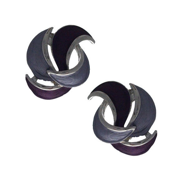 Glamour Silver Plated Lilac Clip On Earrings by Rodney