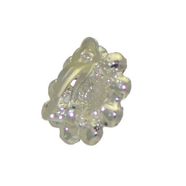 GLEDA Silver tone Pink Crystal Clip On Earrings