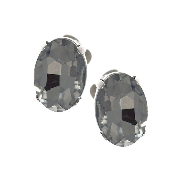 Glenys 14mm Rhodium Plated Crystal Clip On Earrings