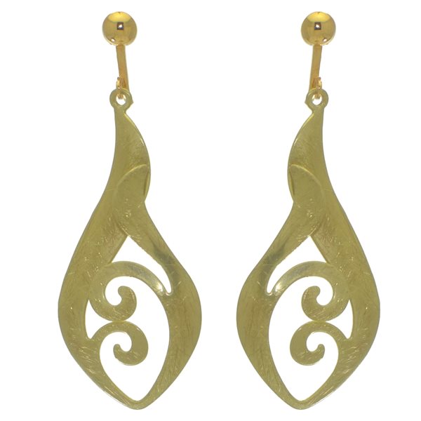 GORMLEY gold plated teardrop clip on earrings