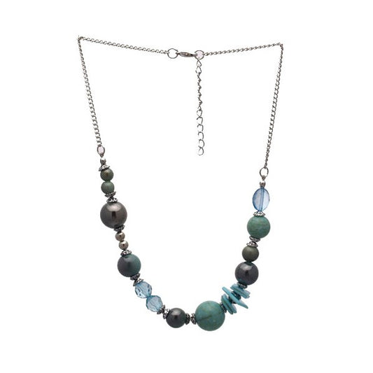 Gracie-May Silver tone Turquoise Necklace