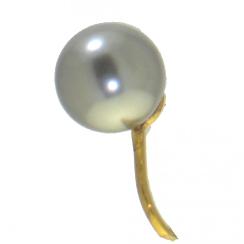 HADRIA 10mm gold plated dark grey faux Pearl Clip On Earrings