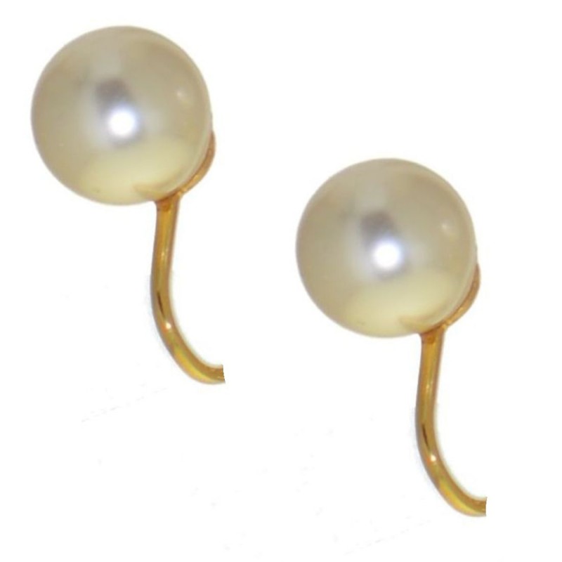 HADRIA 10mm gold plated white  faux pearl clip on earrings