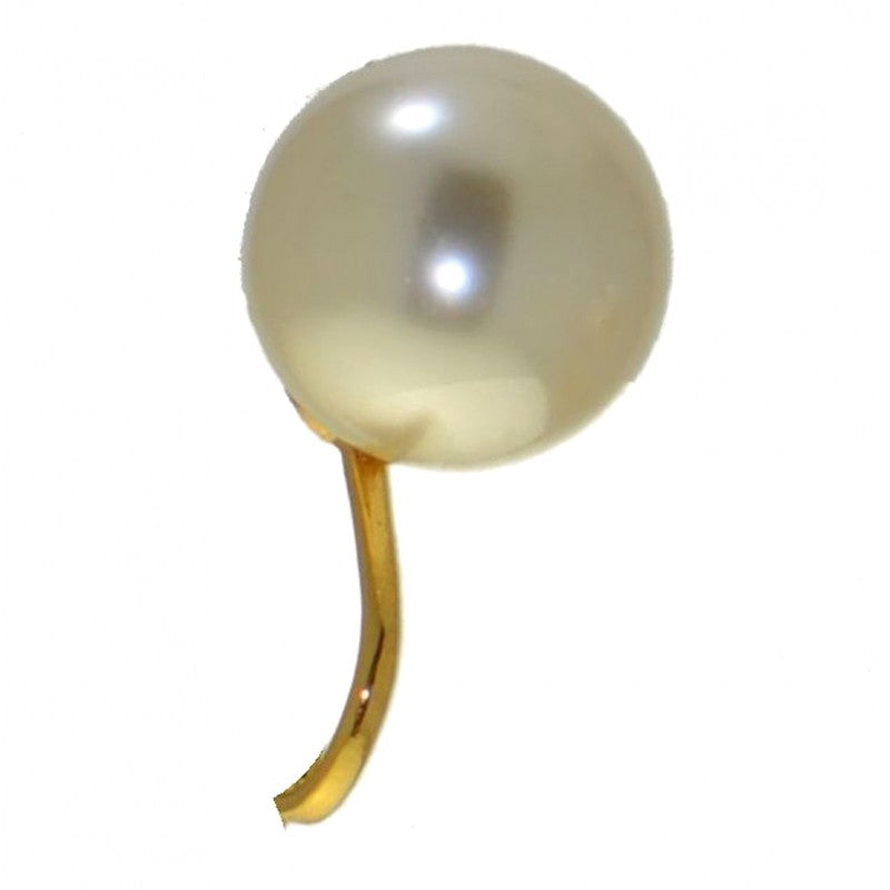 HADRIA 12mm gold plated white faux pearl clip on earrings