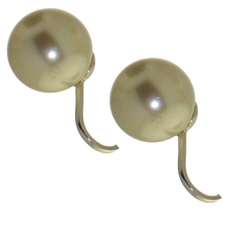 HADRIA 12mm silver plated cream faux pearl clip on earrings