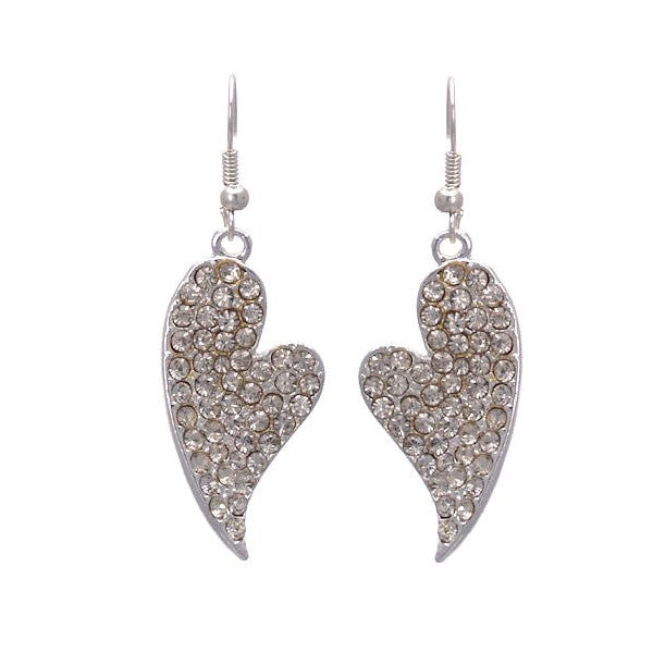 Hamartia Silver tone Crystal Hook earrings