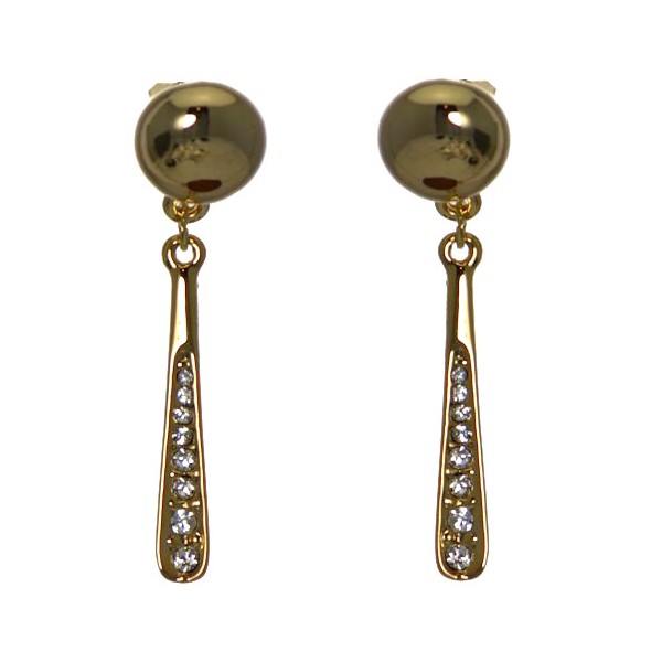 HARMONIA Gold Plated Crystal Clip On Earrings