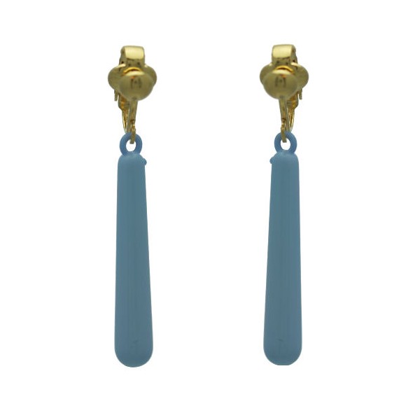 Haze Gold plated Baby Blue Clip On Earrings