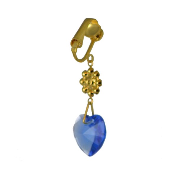 HEARTS & FLOWERS Gold Plated Sapphire Crystal Clip On Earrings