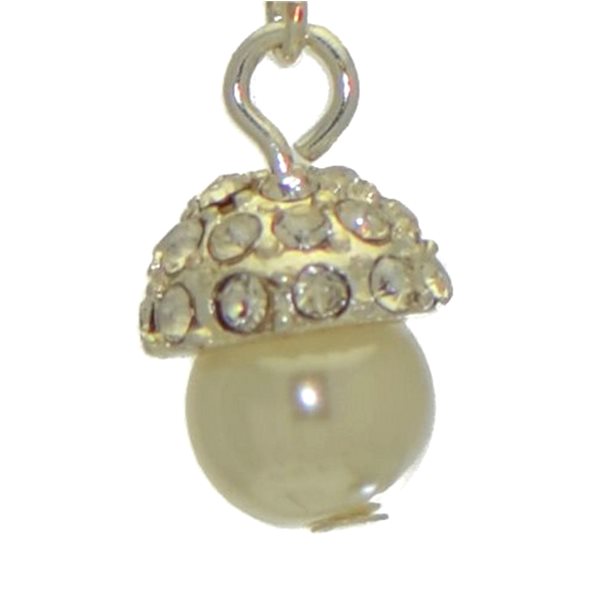 HEDDA silver tone crystal faux pearl hook earrings