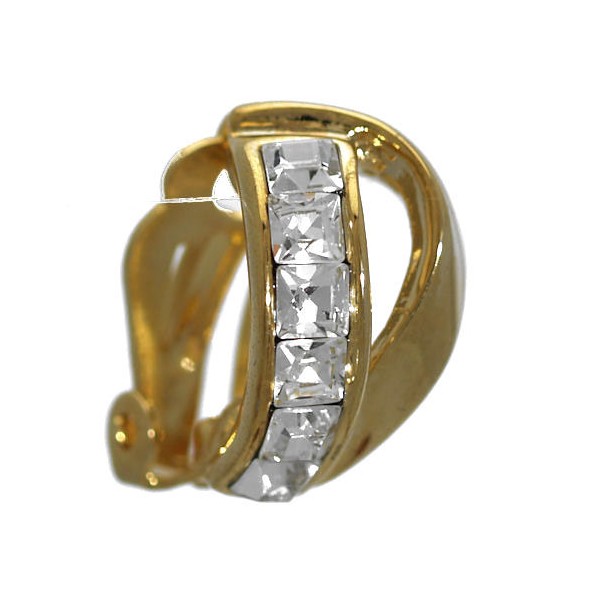 Hiba Gold plated Crystal Clip On earrings