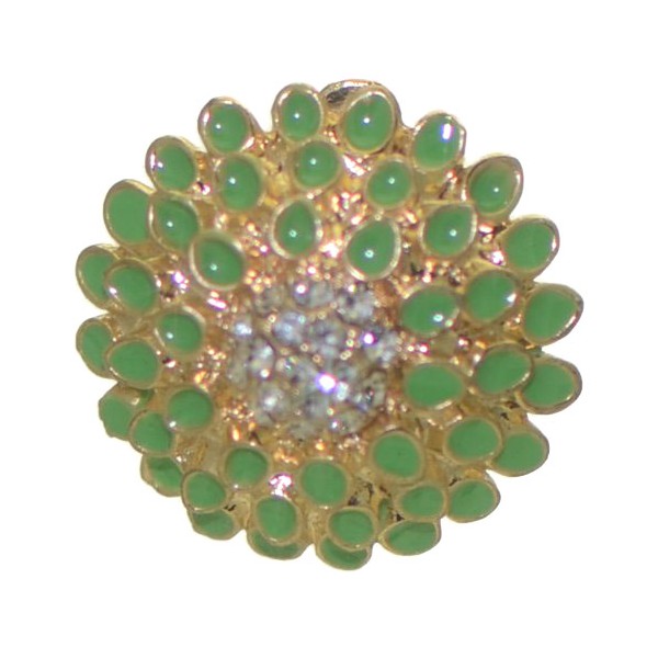 HIRIWA Gold tone Green Crystal Clip On Earrings