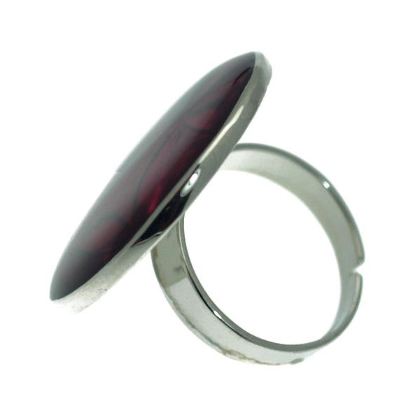 HRG 0005F Arizona Silver tone Fuchsia Adjustable Fashion Ring
