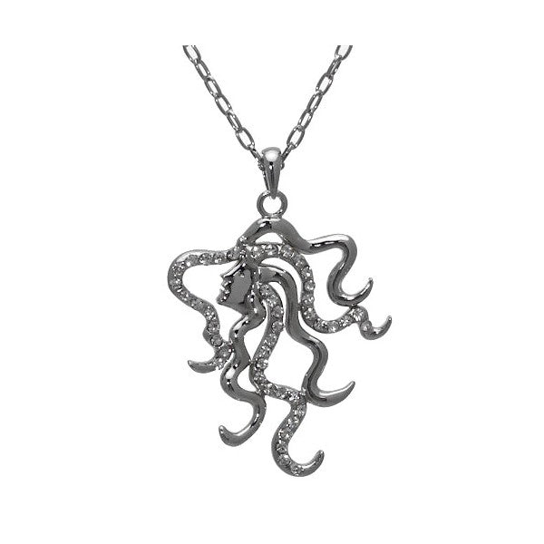 Hydra Silver tone Crystal Necklace