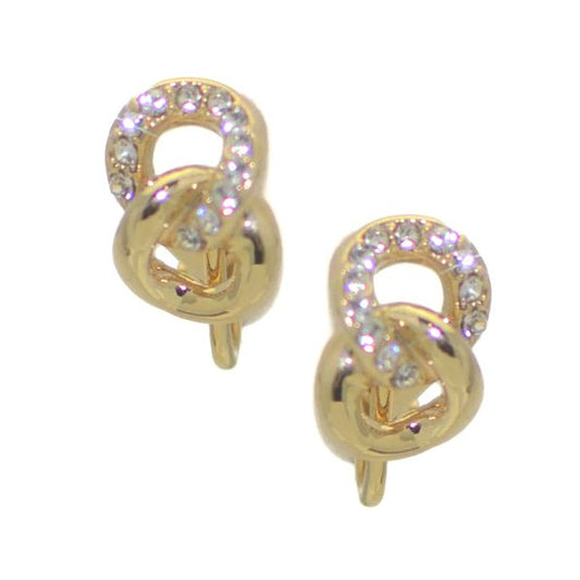 ICON Gold Plated Crystal Clip On Earrings by Rodney